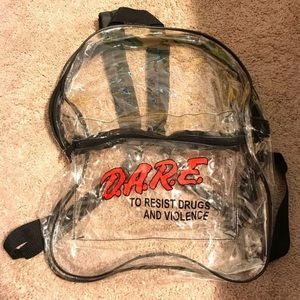 Vintage D.A.R.E. Clear backpack!